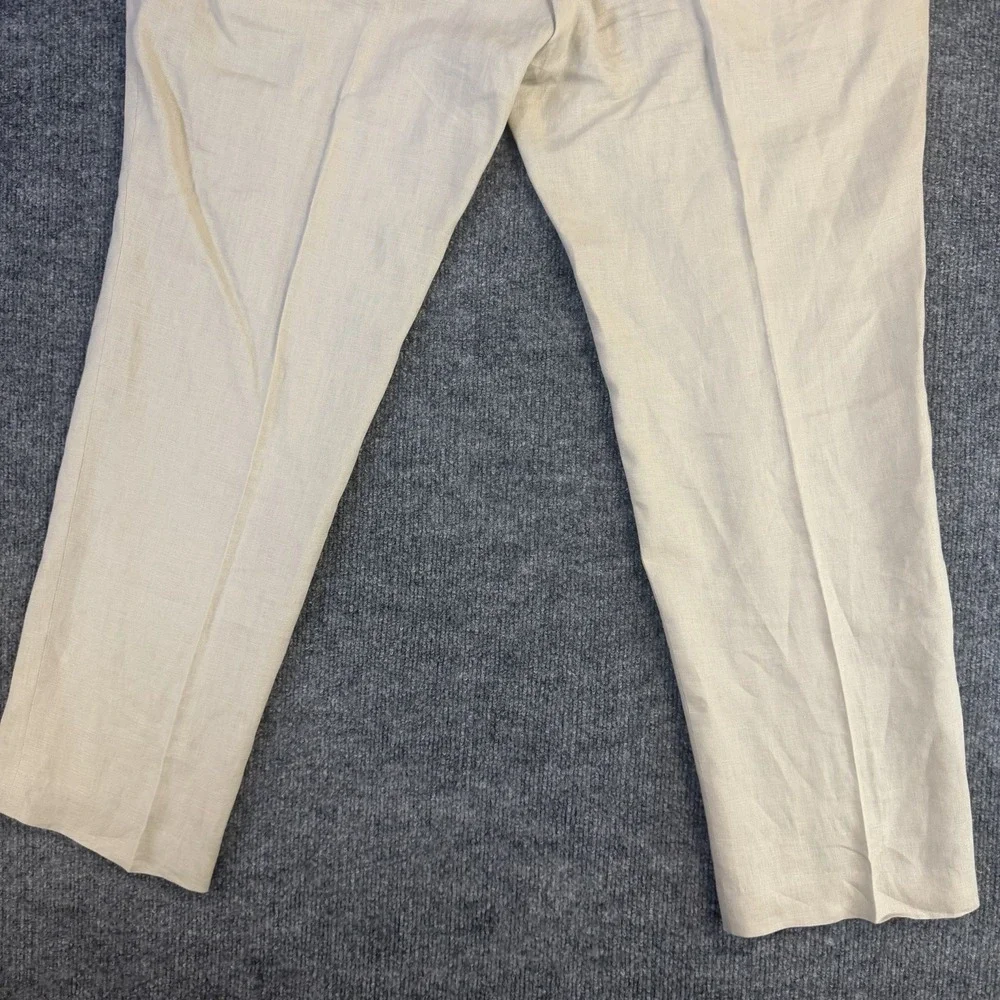 Lauren Ralph Lauren Pants Mens 42x30 Beige 100% Linen Dress Flat Front (44x30)